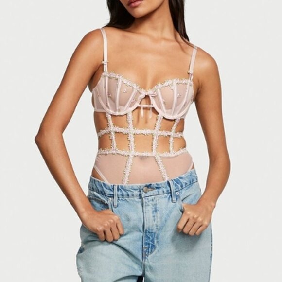 New! Victoria’s Secret Very Sexy Wicked Rosebud Embroidery Teddy 4191 - Picture 4 of 10